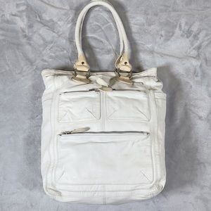 DANIER | GENUINE LEATHER OFF WHITE SHOULDER  BAG